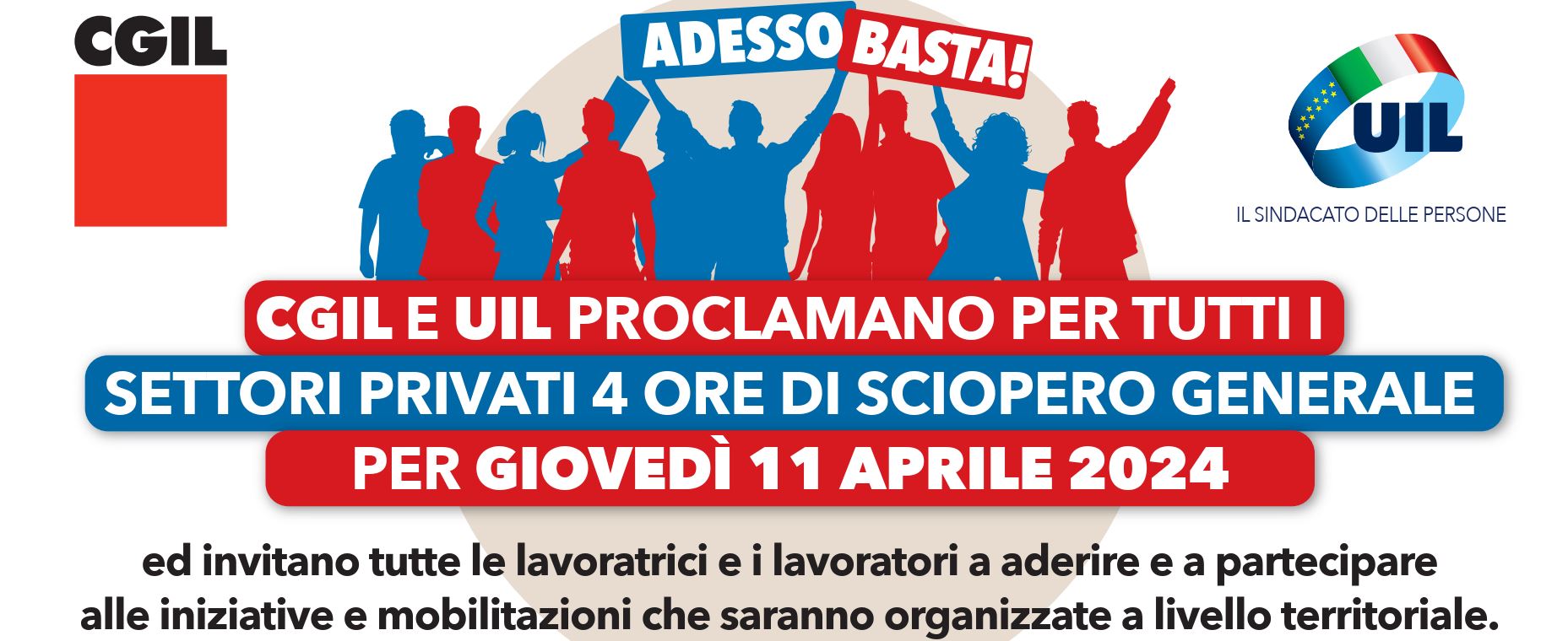 Comunicato a tutte le Lavoratrici e Lavoratori di CGT e CLS - SCIOPERO 11 APRILE - 4 ORE A FINE TURNO  
